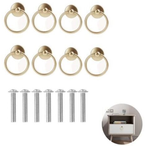 8 Pièces Ancien Poignées Tirage Rétro Anneaux, Anneaux Boutons Pull de Poignée, Bague de Tiroir en Laiton, pour Armoires à Portes, Coiffeuses, Armoires à Tiroirs