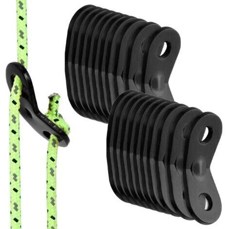 20PCS Tendeur de Corde,Crochet Ajusteur de Corde Durable Antidérapant,Solide et Durable, renforce la stabilité de la Tente,pour Tente Bâche Randonnée Camping (1/5)