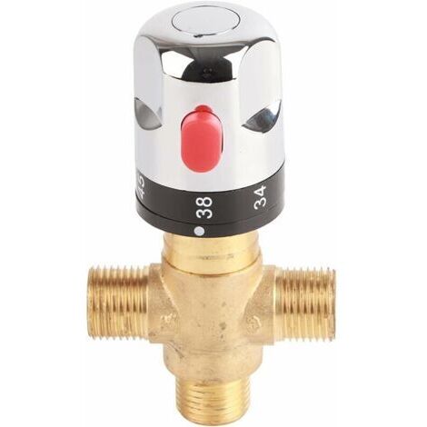 Mitigeur thermostatique, mitigeur thermostatique en laiton massif à 3 voies Robinet de réglage de la température pour système de douche