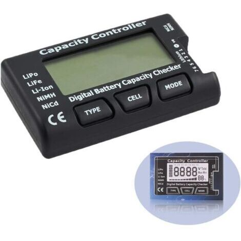Testeur de capacité de Batterie numérique, Tension Vérificateur Contrôleur Testeur avecEcran LCD, pour LiPo Vie NiMH Li-ION