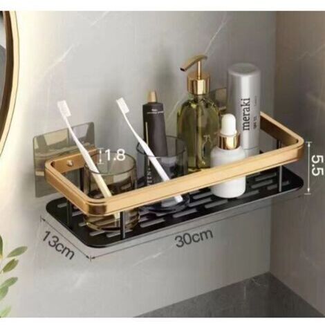 Étagère de Douche Étagère de Douche Étagère de Salle de Bain sans perçage – Maintien des Bombes grâce au Ruban adhésif Industriel (réutilisable)