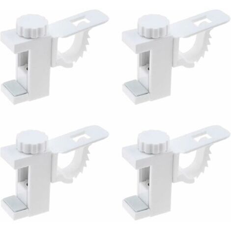 4 Pièces Support de Support de Pince Porte-rideaux,Support De Support De Pince Porte-Rideaux, Barre Transversale Réglable Tringle à Rideaux Stockage De Serviette Crochet pour Organisateur