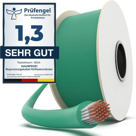 HAUSPROFI Cable Robot Tondeuse 200M Universel Compatible, Fil robot tondeuse, Câble périphérique en cuivre étamé de qualité, Câble pour robots tondeuses de Husqvarna,Worx,Gardena,Bosch,Yard Force etc (1/5)