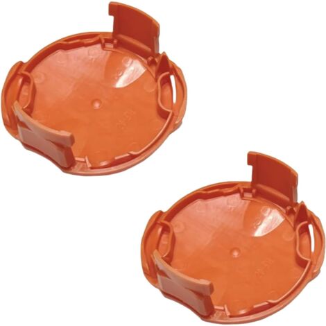 XINTONG Lot de 2 capuchons de bobine de débroussailleuse, capuchons pratiques et remplaçables pour tête de coupe double ligne, compatibles avec Flymo FLY021 (1/5)