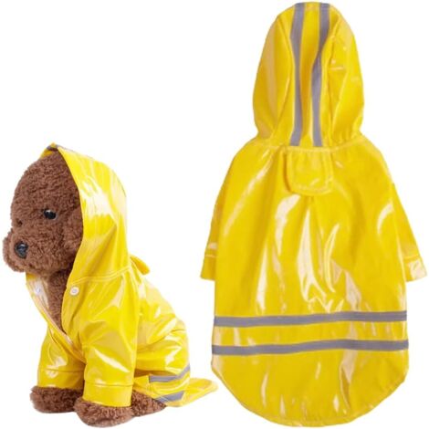 réfléchissante Manteau Chien Pluie avec Capuche Manteau imperméable avec Trou de Laisse légère réglable Poncho,Étanche Ultraléger et Aéré, pour Les Races Petites Moyennes (3 à 5 kg)-M (1/5)