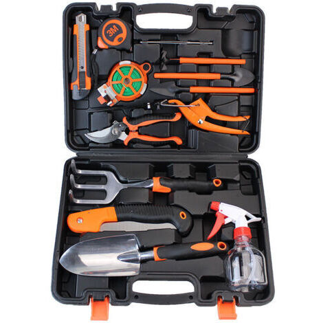 Ensemble de 13 outils de jardin, outils à main d'extérieur avec poignée en caoutchouc antidérapante, comprenant un sécateur et des ciseaux FLITI en acier inoxydable (1/3)