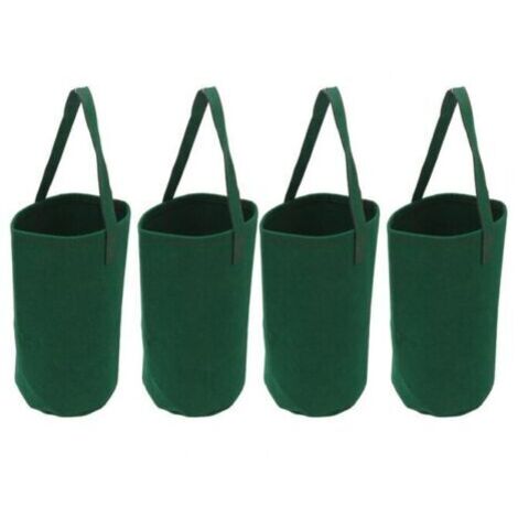 FLITI 4-piece set of inverted hanging planting bags for tomatoes and strawberries, florist bags, seedling bags, green (1/4)
