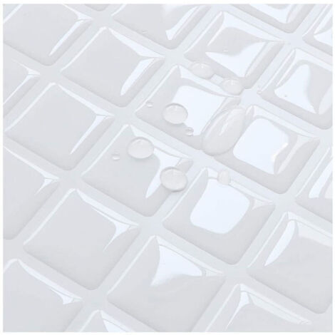 Self-adhesive tile wallpaper, small white checkered pattern, 24x24cm mosaic style wall sticker, waterproof decorative film for bathroom and kitchen wall tiles, FLITI (1/4)