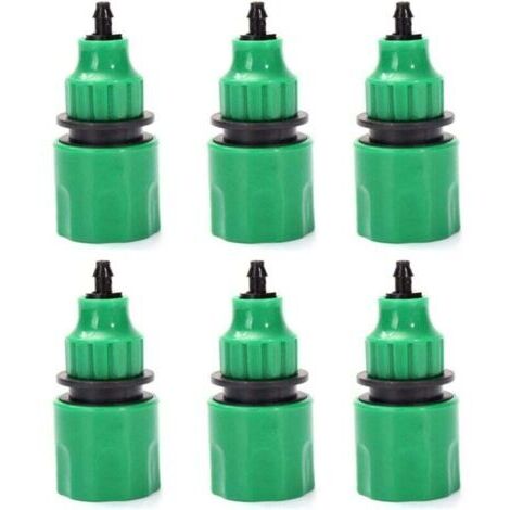 Garden hose disposable adapter tap connector fitting for irrigation, 6-pack FLITI (1/4)