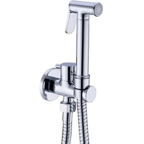 Bidet sprayer, portable copper bidet spray set with brass shut-off valve, chrome FLITI (1/4)