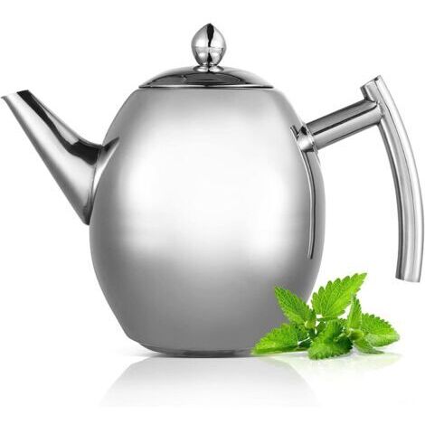 Stainless steel teapot, for preparing tea, coffee drinks, hot water, 1.5 l stainless steel water jug (1/5)