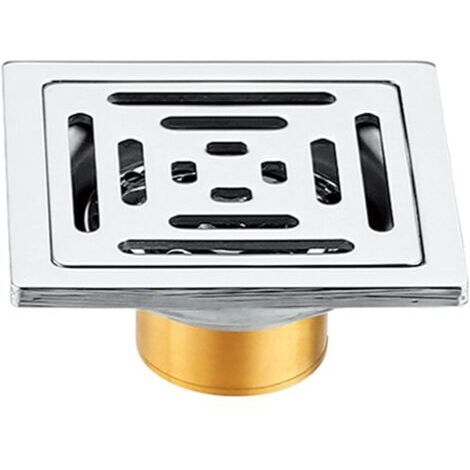 Thick stainless steel floor drain, square shower drain, odor-resistant square floor drain with waterproofing, external drain, used for toilets, kitchens, bathrooms, can be (1/5)