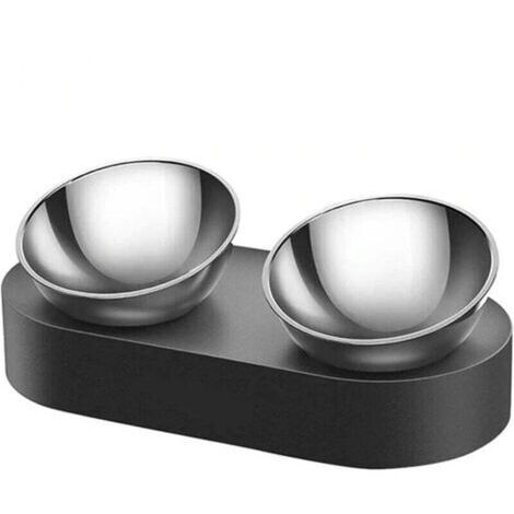 Elevated stainless steel bowl, water bowl adjustable by 15 degrees, slanted, non-slip, leak-proof – food and water bowl for cats and small dogs (1/4)