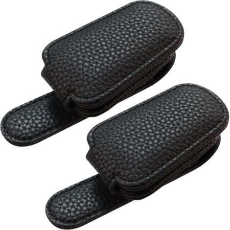 Porte Lunettes pour Voiture, Gbivbe 2 Support Lunettes pour Voiture de Soleil pour Véhicule, Magnétique Clip de Support de Lunettes de Visière (Noir)