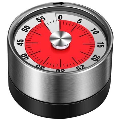 Minuterie Mécanique De Cuisine Blanc Cuisine Gestionnaire De Temps Magnétique Minuterie Cuisine Rotative En Acier Inoxydable Compte Rebours (1/4)