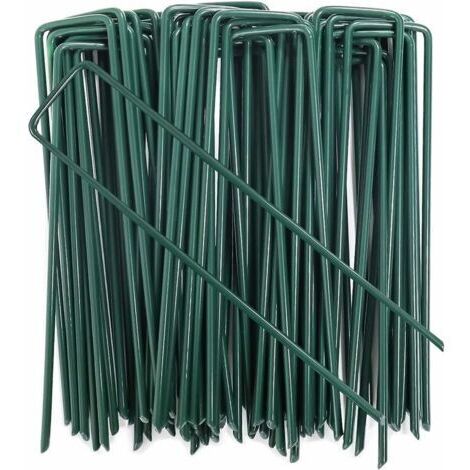Piquets De Fixation Pour Jardin, Pelouse Agrafes En Forme De U Pour Bâche Anti-Mauvaises Herbes, Galvanisés À Chaud (150 Mm De Hauteur)-50Pcs (1/5)