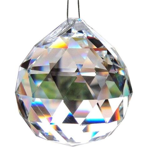 60 mm grande boule de cristal en verre clair boule de cristal boule de verre prisme pendentif arc-en-ciel cristal lustre pièces de cristal - mariage, fête, décoration de table de fête-Fei Yu (1/4)