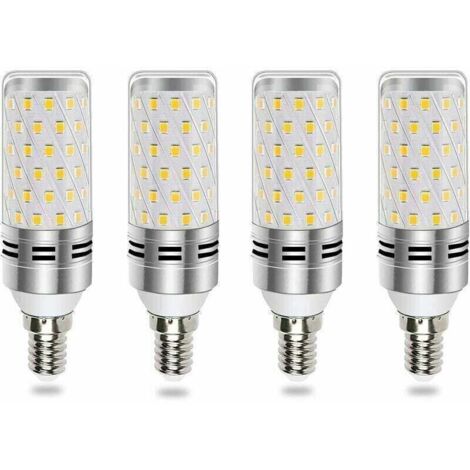 Ampoule E14 LED 16W blanc froid Équivalent à une ampoule halogène de 100W à 120W, émettant 1600LM avec une lumière à 360°, adaptée aux lustres, appliques et lampes de chevet, lot de 4, non-dimmable (1/5)