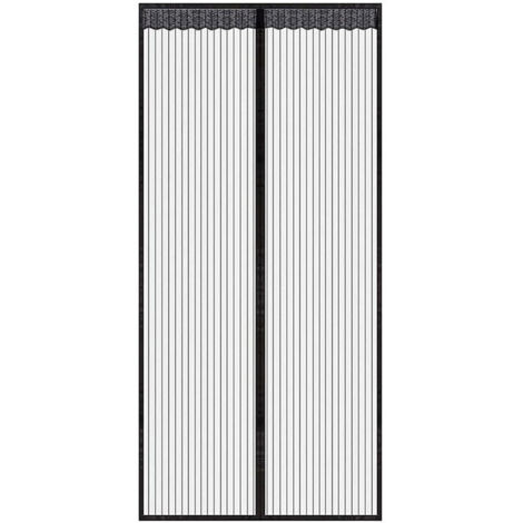 Rideau de porte magnétique noir en 120x210 CM pour portes fenêtres Anti Moustiques Mouches (1/5)