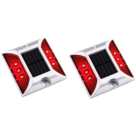 Lot de 2 Lumières Solaires pour Jardin et Quai – Lampes Étanches IP67 pour Allée, Escalier et Pont avec Marqueur Réfléchissant (1/3)