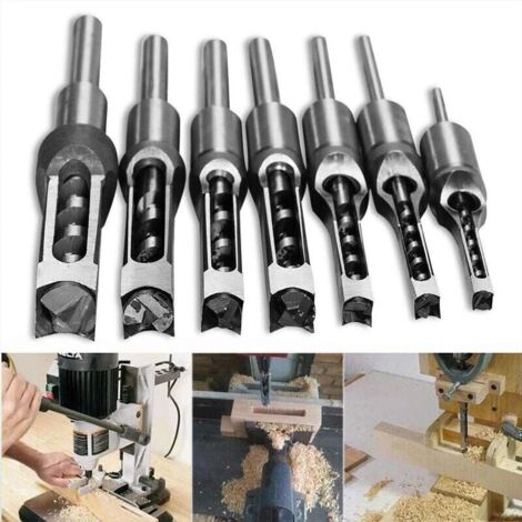 Mèche à mortaiser HSS 16mmAcier au tungstène ultradurPour perçage de trous carrés dans le boisÉvacuation efficace des copeaux