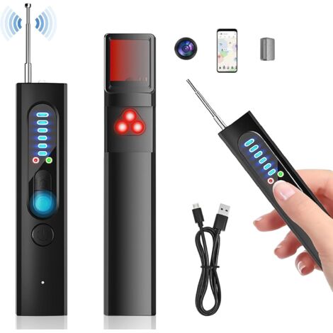 comeder Détecteur Micro Espion, Détecteur de Fréquence Camera Espion, Détecteur de Signaux RF pour Localisateur GPS Tracker Appareils d'Écoute Caméras sans Fil pour Hôtel Maison Bureau Voyages