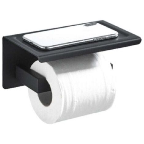 Porte-rouleau de papier toilette auto-adhésif - Porte-papier toilette en acier inoxydable pour salle de bain sans perçage brossé (1/4)