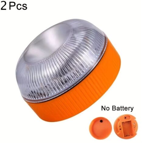 Lot de 2 Feux Clignotants Magnétiques pour Voiture – Lumière d’Avertissement d’Urgence et Accessoires de Signalisation Sécurisée (Piles Non Incluses) (1/5)