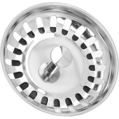 Kitchen Sink Strainer Basket 80mm, Replacement Kitchen Sink Basket Strainer, Thick Stainless Steel, Universal Stainless Steel Strainer, PopUp Basket Stopper (1/4)