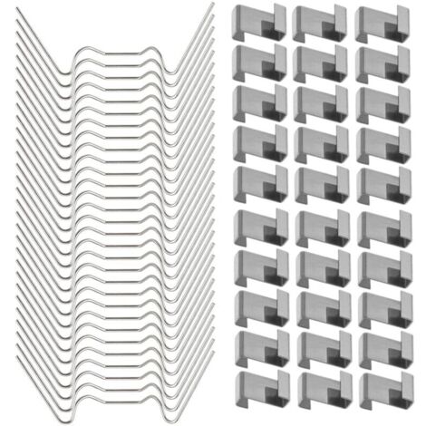 120 Pcs Clips de fixation pour vitre de verre à effet de serre en acier inoxydable (avec 60 clips de fil W pour vitrage en serre et 60 clips de chevauchement en Z pour vitrage de serre) (1/4)