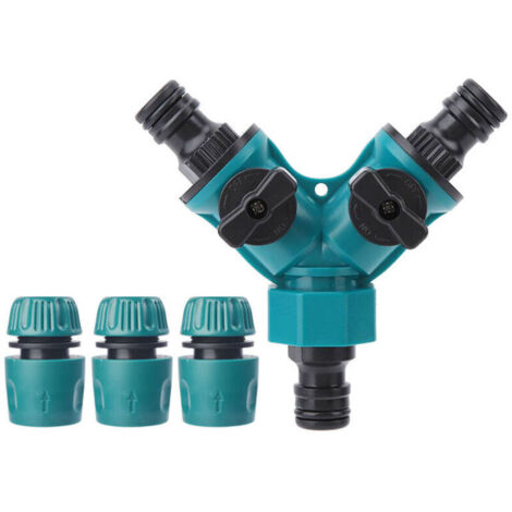 Connecteur de Raccord Tuyau D'arrosage, Séparateur de Tuyau à 2 Voies, Splitter de Tuyau D'arrosage en Y avec 2 Sorties Vannes pour Robinet Jardin,Adaptateur Robinet
