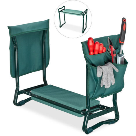 Agenouilloir,Coussin Moelleux, 2 Sacs,Pliable, Aide Genou, Travail Jardin, Jusqu’À 150 Kg,Hlp 50X60X27,5Cmvert (1/4)