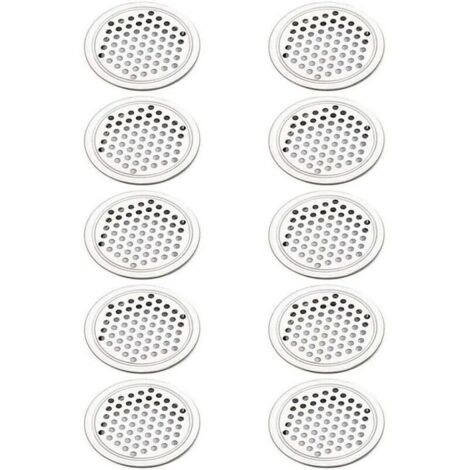 20 Pièces Grille Aeration Ronde Inox Grille de Ventilation Aeration Couvercle Cercle pour Armoire Placard Air évacué Grille d'évacuation Ventilation pour Cuisine Meubles Bouche Aération (53mm) (1/4)