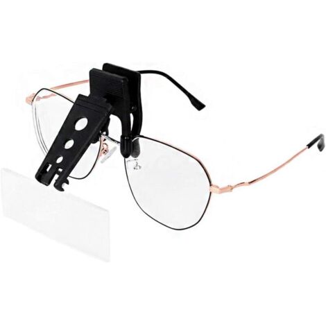 Loupe À Clipser Pour Lunettes Avec 3 Lentilles Interchangeables, Clipsable Et Rabattable Mains Libres 1,5 X 2,5 X 3,5 X Pour La Lecture, La Couture, Les Loisirs, La Carte (1/4)