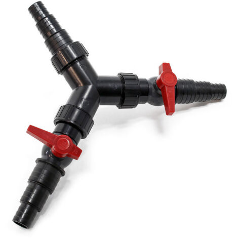 Y-distributeur25/32/38mm Tuyau bassin (1" / 1 1/4" / 1 1/2") valve réglage (1/3)
