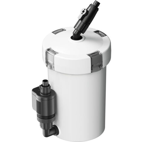 HW-603B Filtre extérieur pour aquarium, débit 400 l/h, avec 3 Étapes de filtration, Matériaux et Pompe 6 W, Filtre externe (1/4)