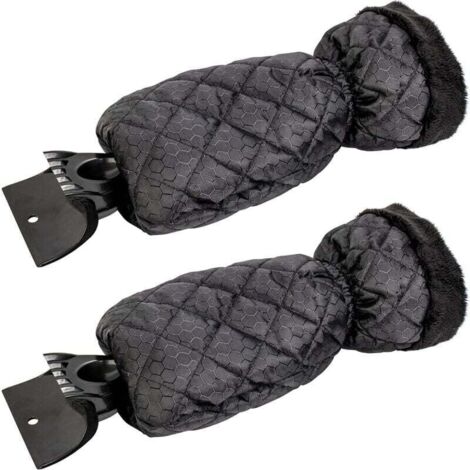Lot de 2 Grattoirs à Glace pour Voiture - Grattoir Pare Brise Voiture Gant pour Vitres, Grattoirs à Neige avec Doublure Imperméable, Enlève la Glace et Garde Les Mains au Chaud - 2 PCS (1/4)