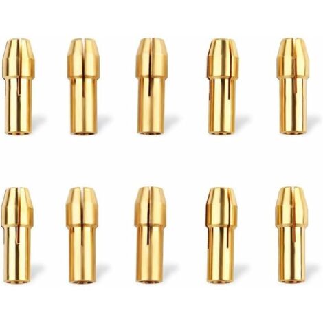 10Pcs 4.8MM Drill Chuck,Mandrin de Serrage en Laiton Tige Mandrins de Précision en Laiton Mini Collet Mandrin Mandrin Serrage à Pince 0.5mm/0.8mm/1.0mm/1.2mm/1.5mm/1.8mm/2.0mm/2.4mm/3.0mm/3.2mm (1/4)