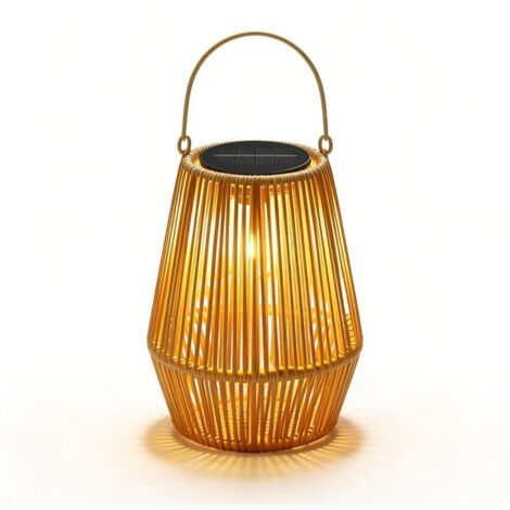 Lanterne Solaire Bohème – Cage de Canne LED Portable pour Jardin, Terrasse, Cour, Pavillon et Décoration Intérieure/Extérieure (1/4)