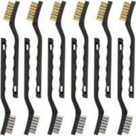 Lot de 12 Mini Brosses Métalliques en Acier Inoxydable Brosse pour Nettoyage en Laiton pour Nettoyer Frottement et Rouille des Scories de Soudage (1/4)