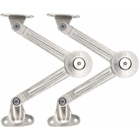 Lot de 2 compas à système d’amortissement pour abattants de portes relevables de placard de cuisine (1/4)