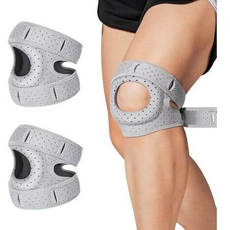Genouillères, Genouillère Ortho, Réglable Genouillères Ortho Rotule, 1 Paire, pour les Coureurs,Tennis, Arthrite Rotule (2, Gris) (1/5)