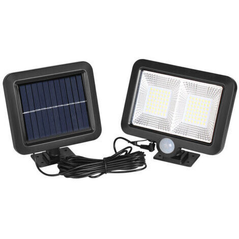 Lampe solaire extérieure avec détecteur de mouvement – Étanche IP65 – Angle d'éclairage 120° – Câble de 5m pour installation flexible (1/5)