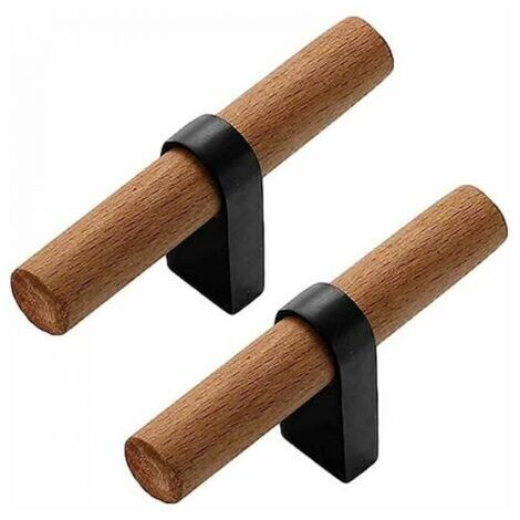 Poignée de meuble, poignées de tiroir en bois, poignée de cuisine, quincaillerie d'armoire en forme de T, boutons de porte, poignée de meuble FLITI (1/4)