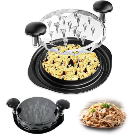 Broyeur De Poulet, Hachoir à poulet, poignée ergonomique, Avec couvercle transparent,25 cm,Grand hachoir manuel,Lavable au Lave-Vaisselle,Convient porc effiloché et poulet,bœuf (1/5)