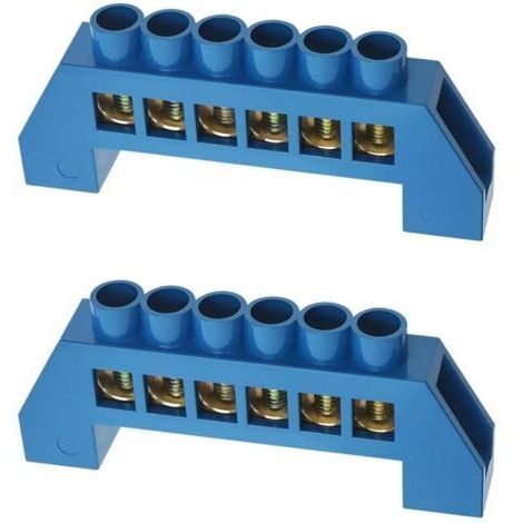 2pcs Borniers de Pont à 6 trous Bornier en Cuivre Bande de Connecteur Bornier d'équipement Électrique pour Distribution d'énergie Domestique Industrielle Remplacement (1/4)