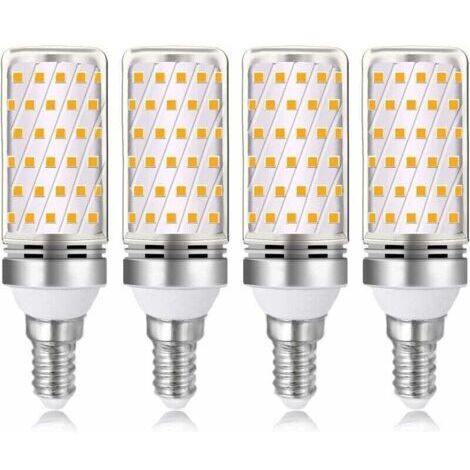 Ampoule DEL E14 16 W, blanc chaud 3000 K, 1600 lm, équivalent à une ampoule halogène E14 100 W/120 W, 230 V CA, non dimmable, lot de 4