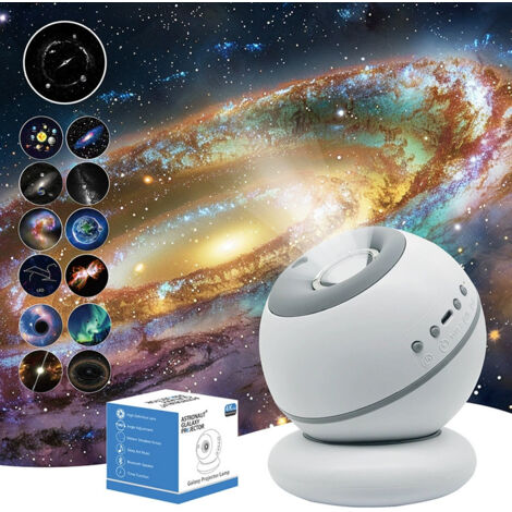 Projecteur Ciel Etoile Planetarium Projecteur Galaxie avec 13 Disques de Film, Veilleuse Projecteur Réglage de Rotation à 360°pour Chambre Plafond Cadeaux Enfants Adultes (1/5)