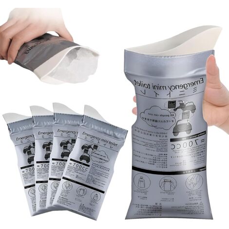 Lot De 5 Sacs à Urine De Voyage,Pisse Debout Femme,Portable Pour Femmes Toilette Portable,Pour Hommes Urinoir Femme Portable,700 Ml,Adapté Pour Sac Vomissement Voiture,Voyage,Mal Des Transports (1/5)