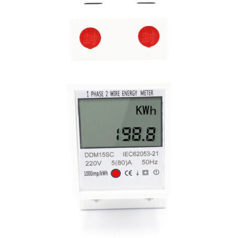 Affichage de la consommation électrique, compteur d'énergie, moniteur de consommation d'énergie, 5–80 A, 220 V, 50 Hz (1/5)
